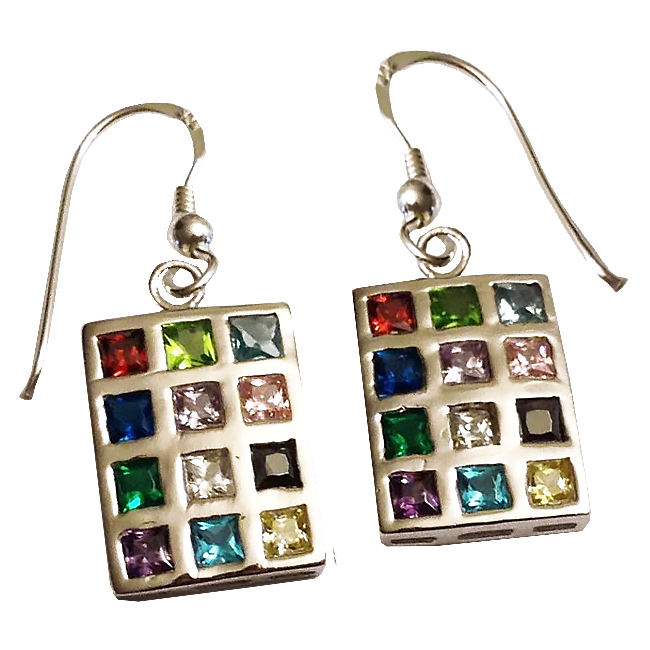 BESTSELLER! Aros colgantes de plata con piedras Hoshen